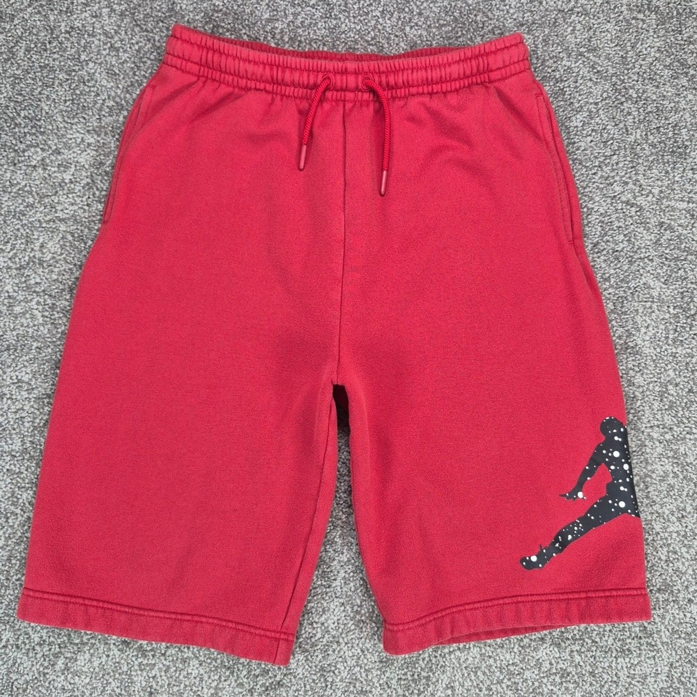 Jordan Fleece Shorts Boys XL (13-15 Years) Red Jumpman Logo Sweatshorts